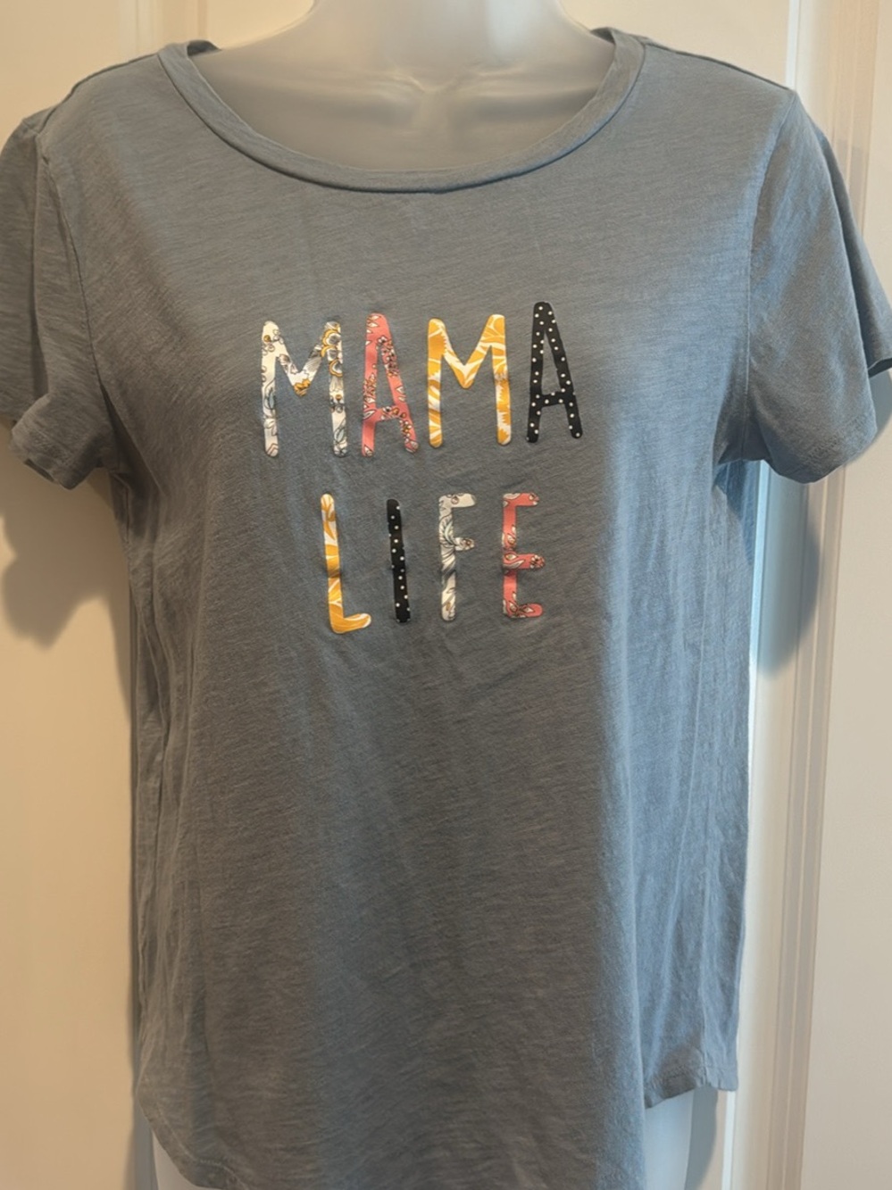 Loft Mama Life Short Sleeve Tee - Light Blue